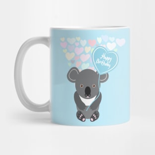 Happy Birthday Card Cute Gray Koala Mug